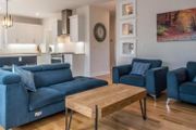 20E Navy blue sofa and 2 arm chairs