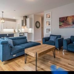 20E Navy blue sofa and 2 arm chairs