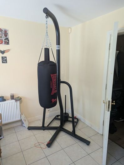 boxing bag and stand
