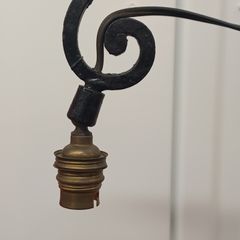French Iron Brutalist lamp free standing working perfectly just need a shade of your choice