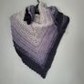 Handmade crochet triangle shawl wrap. Grey gradient ombre shawl Image 7