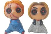Button Eye Horror Doll and Bride Resin Figure Set AE Treasures Handmade Fan Art
