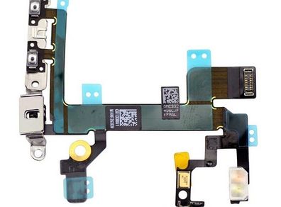 Power Flex Cable - Mute - Volume Buttons With Brackets For iPhone 5S - #145346