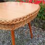 Very Rare Mid Century Wicker Table Image 9