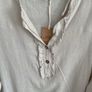 Beige linen mix blouse with frilled detail large /XLarge Image 3