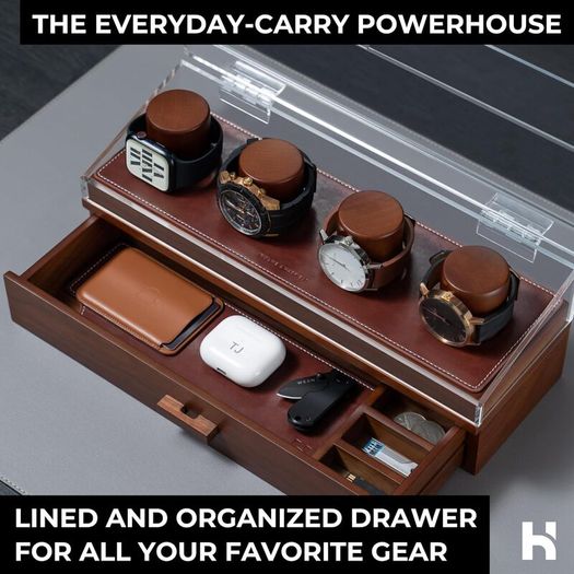 Holme & Hadfield Premium 4 Slot Watch Box - New in Box