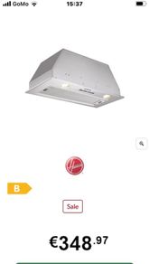 Intergrated cooker hood fan