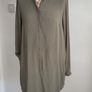 shirt bnwt H&M long shirt /shirt dress khaki size 10 Image 2