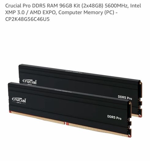 2x48gb 96gb ddr5 crucial pro ram