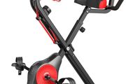 Foldable Fitness Exercise Bike with Resistance Bands, 16 Magnetic Resistance Levels with Pulse Sensor, Phone/Tablet Holder with Smooth and Quiet Cycling (FREE POSTAGE)
