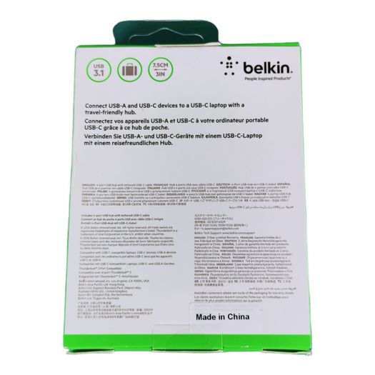 Belkin Usb-c 4-port Mini Hub Type C 2x Usb-c 2x Usb-a Ports Blk New F4u090btblk
