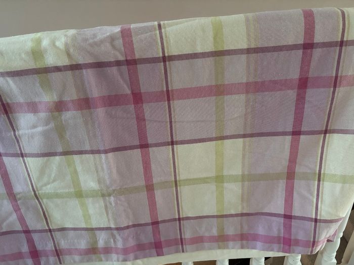 Laura Ashley checked cream pink purple and green Curtains