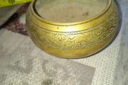 Antique Southeast Asian Hand-Engraved Offering Vessel featuring a distinctive decorative floral and scroll band, Postage Available or Collection,