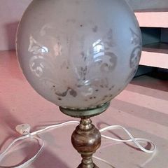 Beautiful marble lamp with glass shade