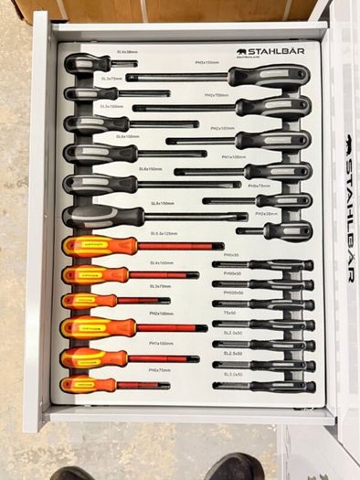 41" Stahlbar 7 Drawer Tool Box - Fully Loaded With Tools + Side Cabinet