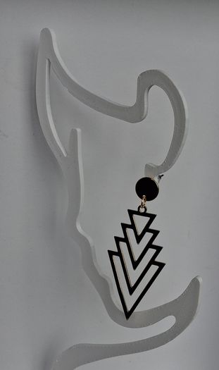 Gold Chevron Geo Hollow Out Earrings