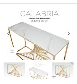 Calabria Modern Console Table Marble and Gold Effect