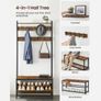 Shoe Rack with Bench Coat Hooks Top Shelf Hall Tree Image 2