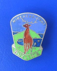 BUTLINS MINEHEAD 1963 (holiday camp, Somerset) - resident camper's enamel badge