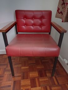 vintage red leather armchair