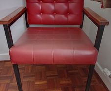 vintage red leather armchair