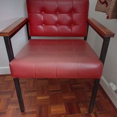 vintage red leather armchair