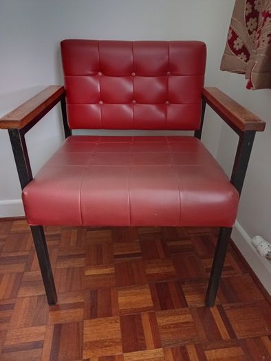 vintage red leather armchair