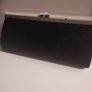 Black ruffle clutch with silver chain Image 2
