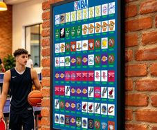 Wall Art NBA basketball history in logos 1947 - 2026 .Unique A1 Gloss.