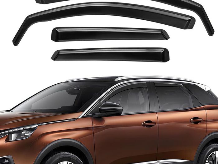 4 PCS Wind Deflectors, Rain Guards Window Visor Left & Right Compatible with Peugeot 3008 MK2 5-door 2017-2023 Rain Shield Shade Replacement