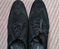 New River Island, Suede Mens leather shoes, Black , new with price , size EU 43, UK 9