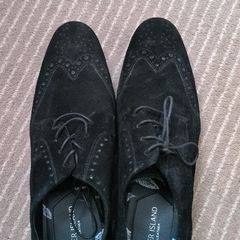 New River Island, Suede Mens leather shoes, Black , new with price , size EU 43, UK 9
