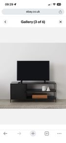 Black metal TV stand