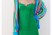 Zara Green chain strap mini dress Size L BNWT