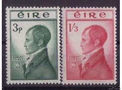 1953 Ireland Robert Emmett Commemorative Stamps Mint Never Hinged (MNH)