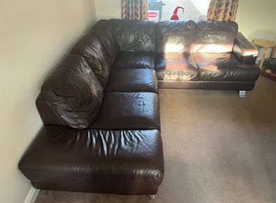 Leather L Shaped Couch