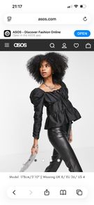 topshop black ruffled top