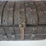 Antique Wooden Chest Antique Miniature Wooden Chest Pirate Trunk Treasure Jewelry Box gift present cards art deco display vintage Image 4