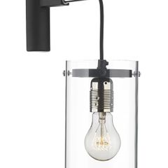 2 x David Hunt Black and Clear Wall Lights