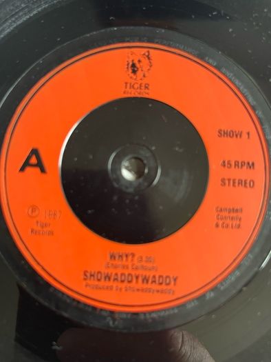 Showaddywaddy. Why picture sleeve vinyl record single in vg+ condition
