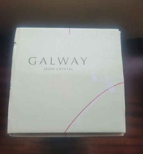 Galway Crystal Pillar Hurricane Candle Holder