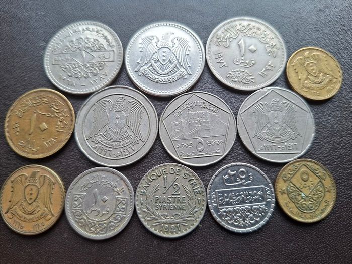 Syria. Lot of 13 coins (1921-1996)
