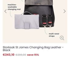StorkSak St James leather Changing Bag