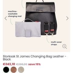 StorkSak St James leather Changing Bag