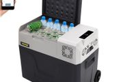 Car Refrigerator, 12 Volt Car Refrigerator Fridge, 50 L Single Zone Portable Freezer with Wheels and Handle, -4F-68F, 12/24V DC and 100-240V AC Compressor Cooler for Outdoor, Camping