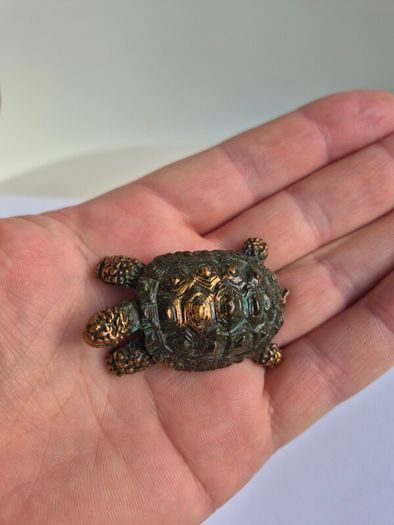 Brass Turtle Animal Statue Small Sculpture Tabletop Figurine Home Decor Gifts