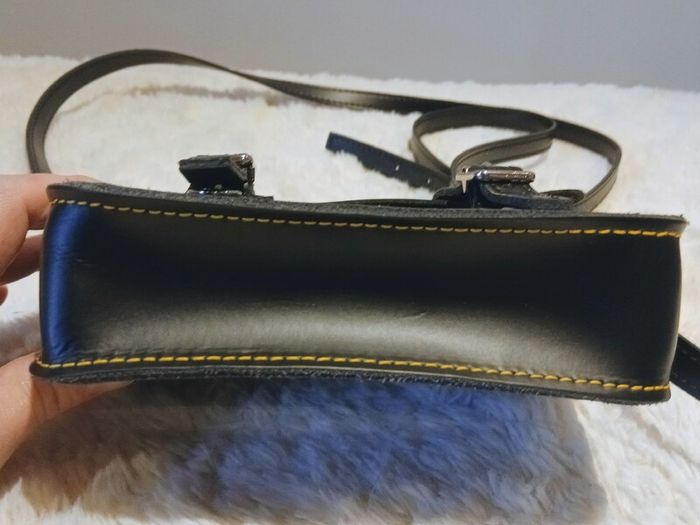 Dr. Martens Black Leather 7" Crossbody Satchel Bag