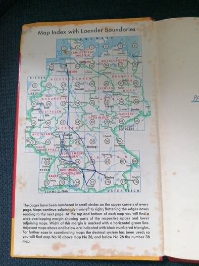 Vintage 1951 Shell Autoatlas Germany & 1951 ADAC Autobahn Map