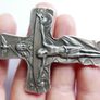 Vintage Holy Trinity Crucifix in silvered brass 14 x 9 cm Image 3