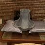 Vintage Large Silvery Blue Lamp Shade with 2 matching cushions Image 2